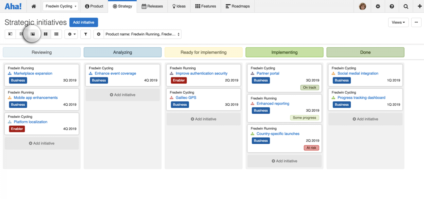 strategic initiatives kanban board