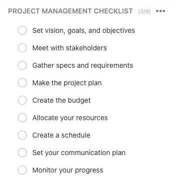 ClickUp Task Checklist